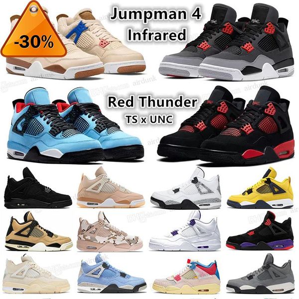 

4 4s men women basketball shoes sneakers red thunder sail black cat white oreo pure money lightning infrared university blue royalty shimmer