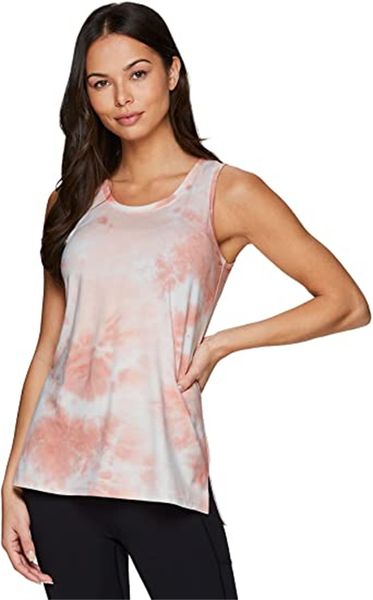

& tees women's sport yoga daily super soft loose high/low vest, White