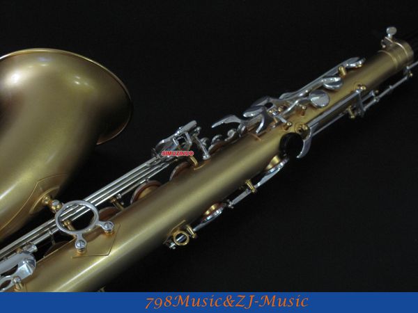 

professional new satin gold and silver plated keys tenor sax high f# saxophone with case