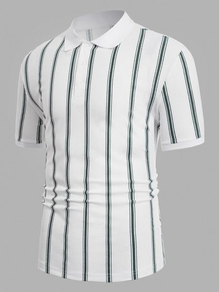 

men vertical striped polo shirt b4iy#, White;black