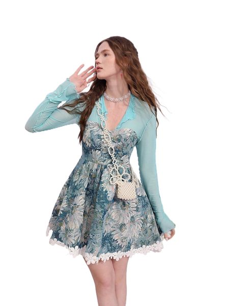 

mod floral print guipure lace panel tube dress without s36s#, Black;gray