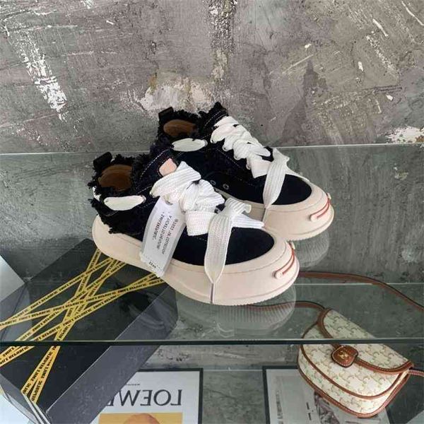 

dress shoes tan jianci's same open-ended laughing canvas shoes women's thick soled white lovers' casual sneakers trend 2lqy, Black