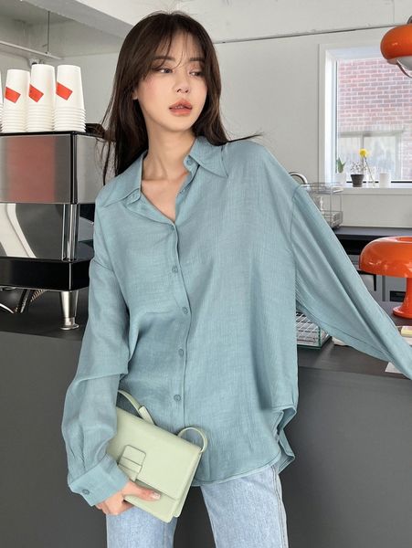 

dazy button through drop shoulder textured blouse k81i#, White