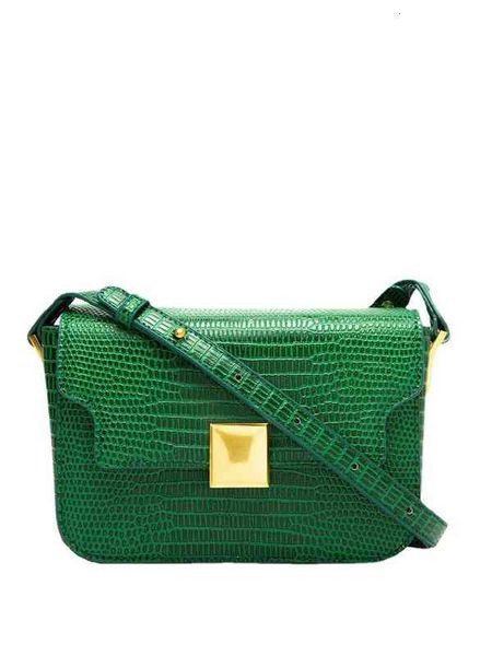 

evening bags korean version fashionable lizard pattern small square metal lock tofu postman bag texture pu leather menger bag female