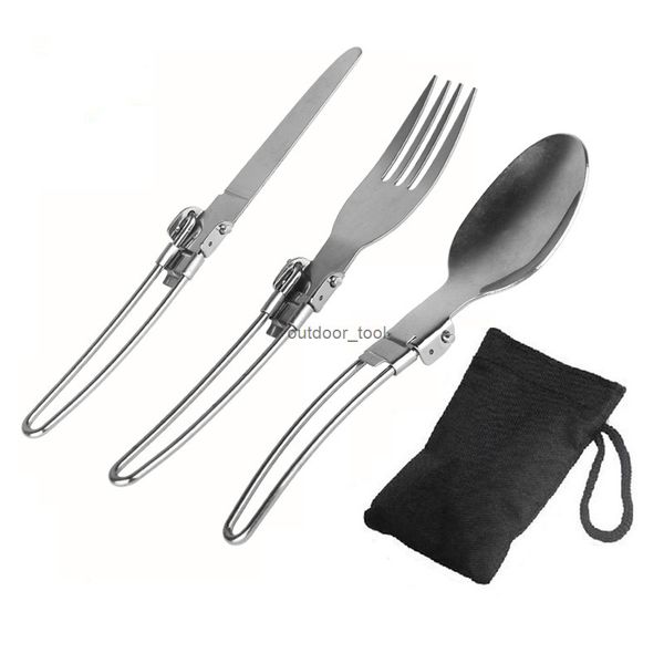 Cookware Backpack Spork Fork Stainless Steel Fold Knife Utensil Spoon Set Combo Outdoor Picnic Camp Cutlery Tableware Flatware