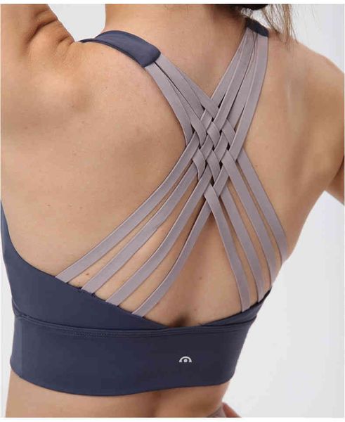 

lulu lu-c2923 bras brand yoga bra women's moisture absorption perspiration shockproof running sports fitness vest rimless beautiful bac, Red;black