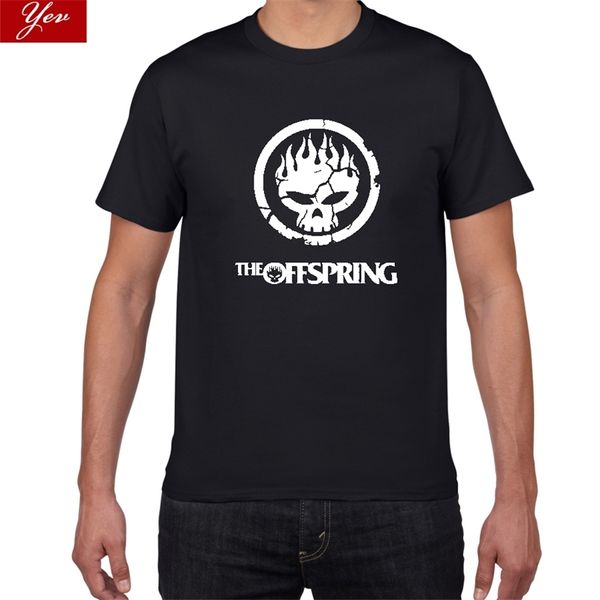 Flame Skull Head PUNK T-shirt da uomo The Offspring Skull punk Band Tshirt da uomo Top Quality Cotton Tee Shirts da uomo 220520