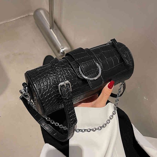 

2022 luxury brand fashion design versatile ladies bags crocodile pattern small are popular new women's msenger cylindrical