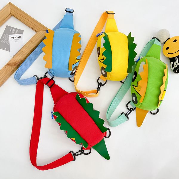 

kids cartoon handbags 2022 cute boys girls little dinosaur chest bag children snack bags boy crossbody backpack f1399, Black