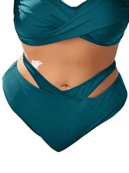 

plus solid cut-out bikini bottom u5ni#, Black