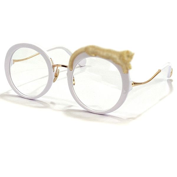 

fashion 2022 acetate round wrap glasses frame women luxury optical frame design personalized eyewear with a money tiger, Black