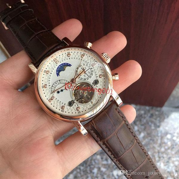 

2020 fashion 18ct watch leather tourbillon male watch 2813 automatic men wristwatch men mechanical steel watches relogio masculino199p, Slivery;brown