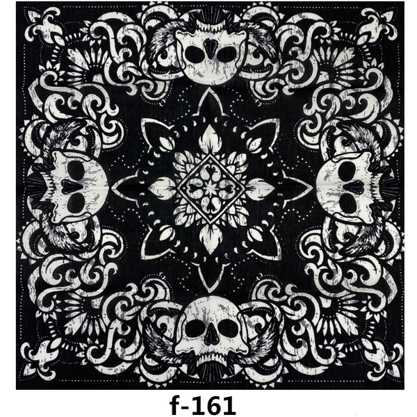 Copricapo di alta qualità Sciarpa quadrata Bandana unisex Hip Hop Nero Paisley Teschio Copricapo Fascia per capelli Collo Avvolgimento da polso