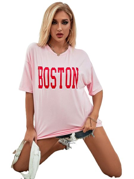 

letter graphic drop shoulder tee 65wg#, White