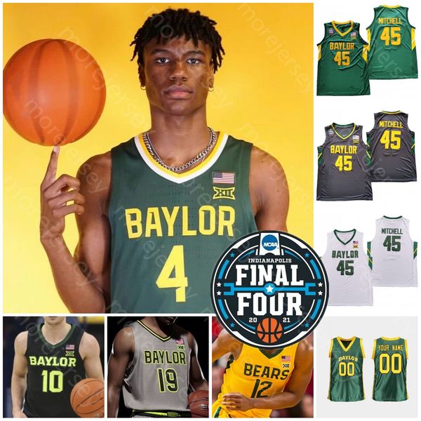 

2021 final four 4 baylor basketball jersey ncaa college ja'kobe walter davion mitchell dain dainja lj cryer matthew mayer jared butler, Black;red