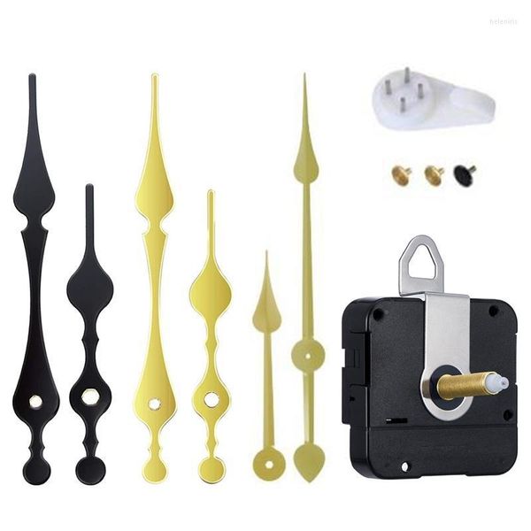 Kits de ferramentas de reparo mecanismo de movimento de relógio de quartzo longo e 3 pares diferentes de mãos de ferramentas de ferramenta de ferramenta reposição de reposição