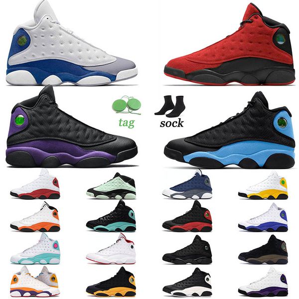 

2022 red flint 13s 13 basketball shoes powder blue court purple black hyper royal starfish houndstooth lucky green barons alternate men wome