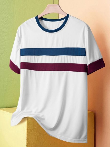 

men color block tee w8ut#, White;black