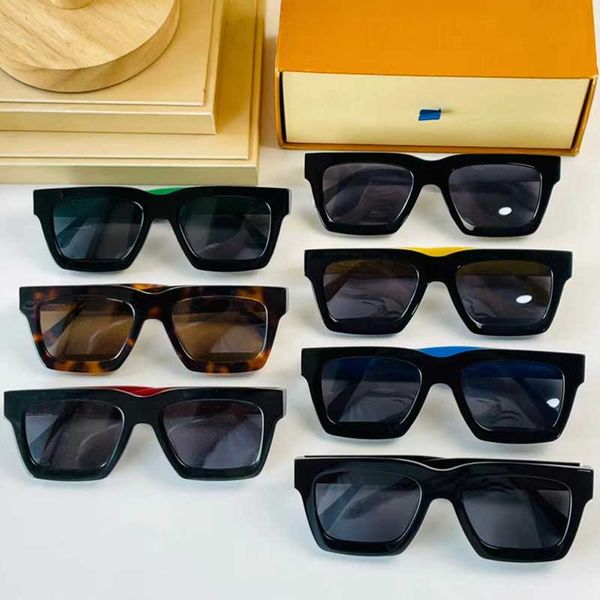 

Designer Mens Sunglasses Summer Black Square Frame Fashion Brand LOGO Mirror Legs Self-driving Travel Vacation Beach UV Protection Women Glasses Z1556