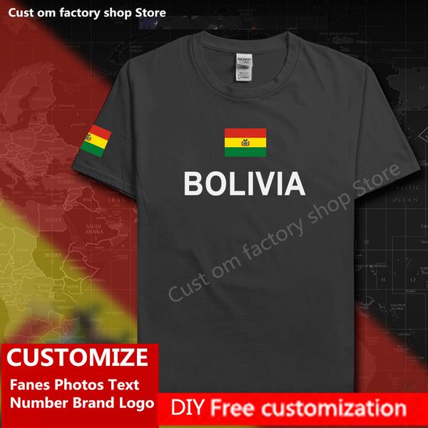 Bolivya Bolivian T Shirt Ücretsiz Özel Jersey DIY İsim Marka Erkek Erkek Kadınlar Yüksek Sokak Moda Hip Gevşek Tesis 220616