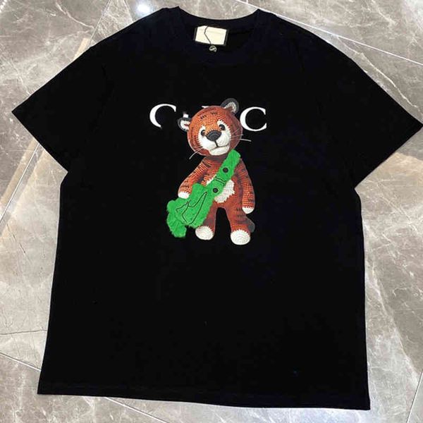 

women's t-shirt year of the tiger summer plush bear t-shirt short sleeve casual loose high, White