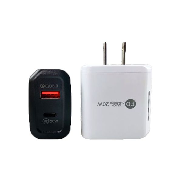 

quick charger qc 3.0 pd 20w type-c usb c port eu us uk au plug fast safe charging adapter wall home chargers