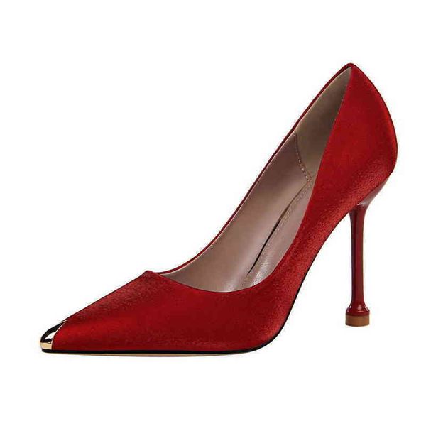 

sandals shoes designer fashion shallow mouth stiletto pumps metal pointed high heels women thin heeled sandals summer 220323, Black