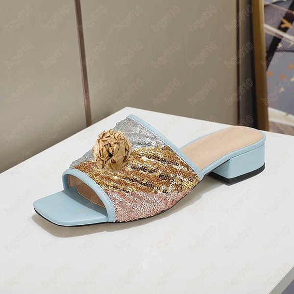 

yucheng01 35-42 women's sequin slide sandal cutting edge fashion italy style woman summer sandals latest arrive, Black