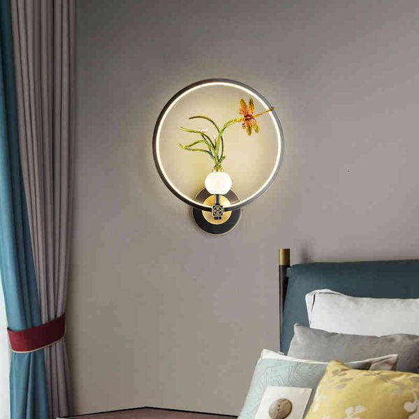 

pendant lamps all copper chinese wall lamp bedside bedroom tv background aisle balcony style zen art wall