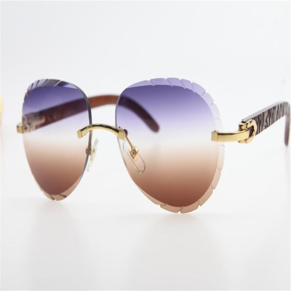 

3524016 rimless carved wood sunglasses trimming driving glasses carved purple lens new fashion classic eyeglasses255p, White;black
