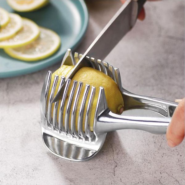 Zitronenschneider Tomatenschneider Küche Schneidhilfe Halter Werkzeuge für weiche Haut Obst und Gemüse hausgemachte Lebensmittel Getränke SN4292
