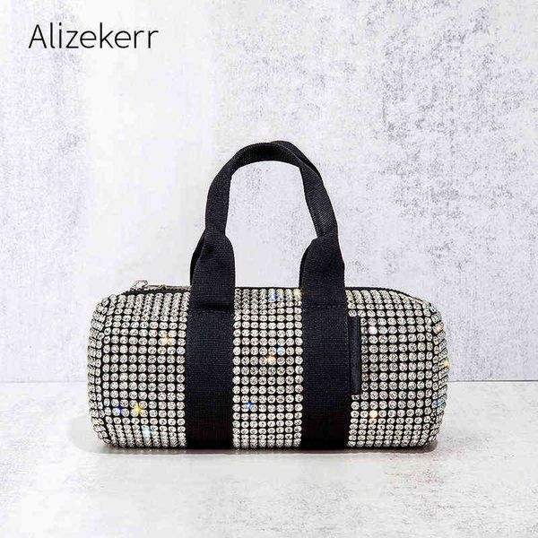 

evening bags shiny diamonds evening clutch bags women luxury rhinestone barrel shaped boston purses and handbags female wedding party 220316
