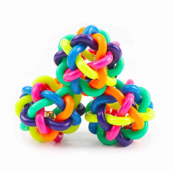 

pet toy colorful bell knitting ball colorful sounding toy ball colorful bell ball 5.5cm