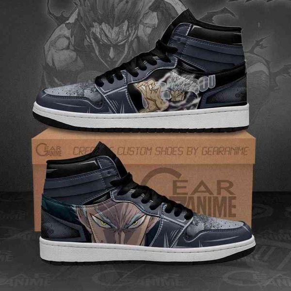 

garou sneakers one punch man custom anime shoes, Black