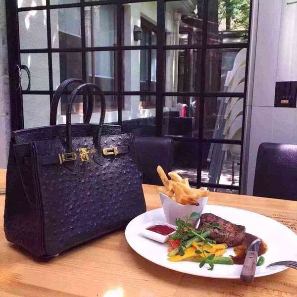 

designer luxury birkinss handbags genuine platinum haitangjia leather 2023 bag ostrich pattern love horse women's portable messeng
