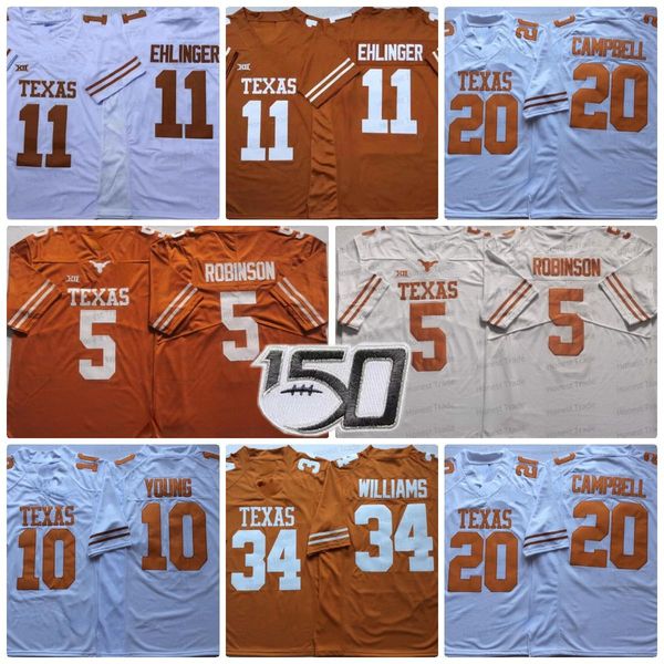 

ncaa 34 ricky williams football jersey texas longhorns 5 bijan robinson 10 vince young 11 sam ehlinger 20 earl campbell stitched mens jersey, Black;red
