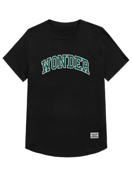 

men letter graphic patched detail tee e9hh#, White;black