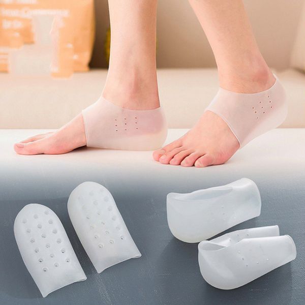 

silicone invisible height increased insoles for shoes men gel heel cups cushion plantar fasciitis socks foot massager shoe sole 220610, White;pink