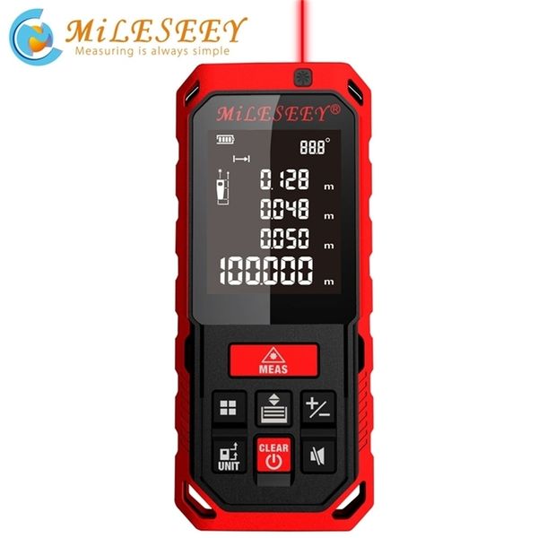 Miseey 50M 70M 100M 120M Telemetro laser ricaricabile Nuovo misuratore di distanza laser Misuratore laser Angolo Strumenti Diastimetro Rosso T200603