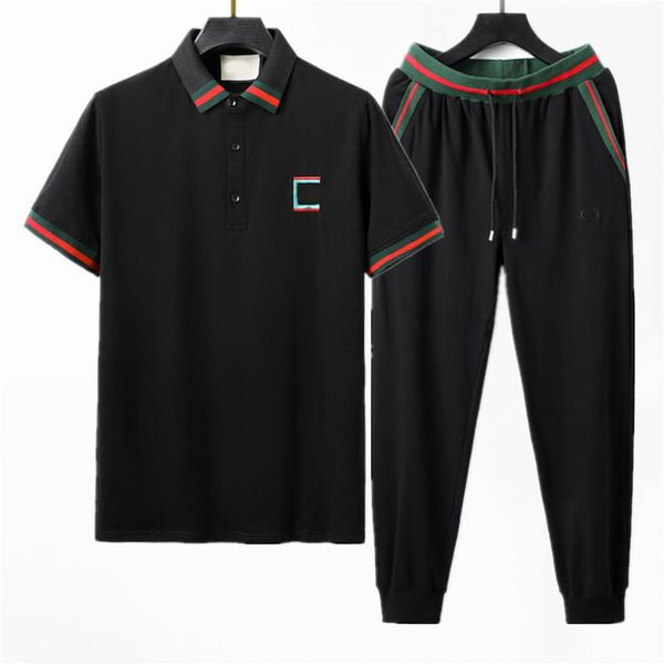 

2022 summer men designer tracksuits sets mens red green stripe letter print running suits t-shirt short sleeve pants classical spo236h, Gray