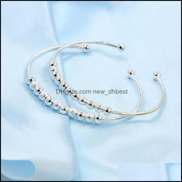 

charm bracelets bangles sier plated beads newdhdrop delivery 2021 jewelry newdhdh6zd, Golden;silver