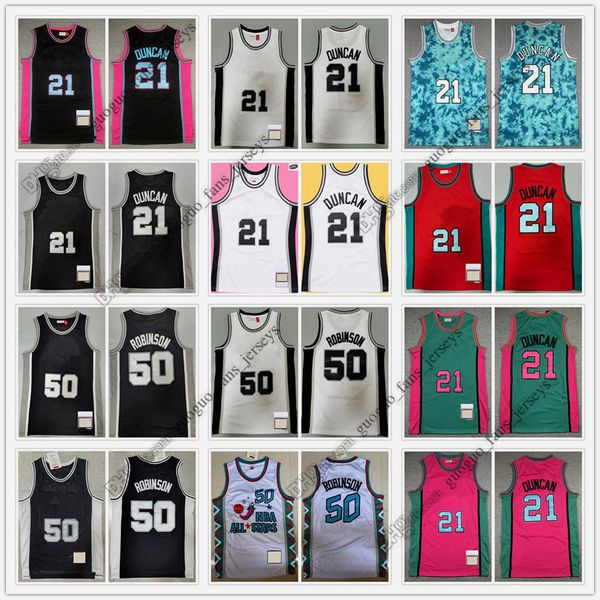 

retro mitchell and ness basketball jerseys duncan 21 tim robinson 50 david tracy 3 steve mcgrady francis 11 yao 3 john ming starks anthony 7, Black;red