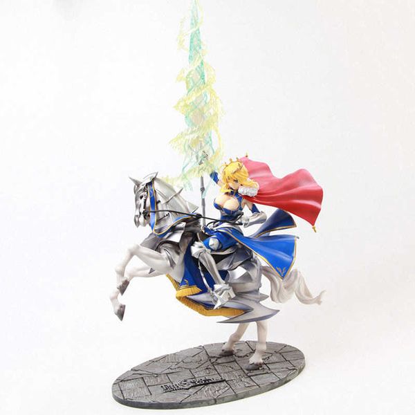 

huiya01 anime fate stay night saber arutoria pendoragon horse riding pvc action figure toy fate grand order game collection model doll q0722