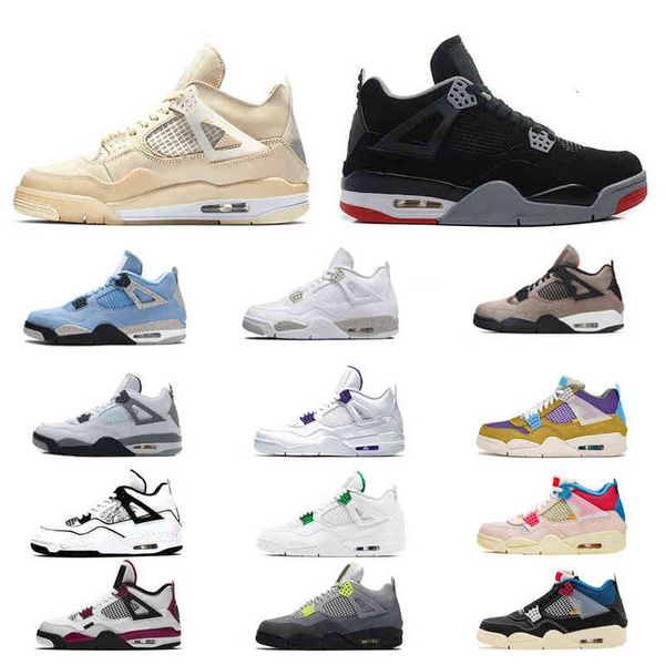 

fashion 4s 4 basketball shoes university blue jumpman black cat cactus jack green metallic red thunder shimmer white oreo men women designer, White;red