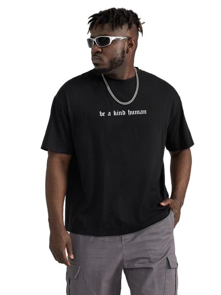

extended sizes men slogan graphic tee 084u#, White;black