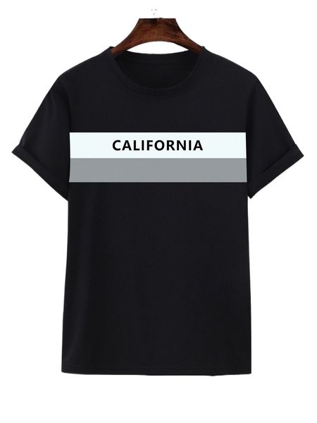 

men letter graphic contrast panel tee t9vx#, White;black