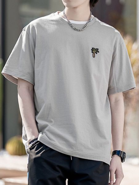 

men palm tree embroidery tee d5gw#, White;black