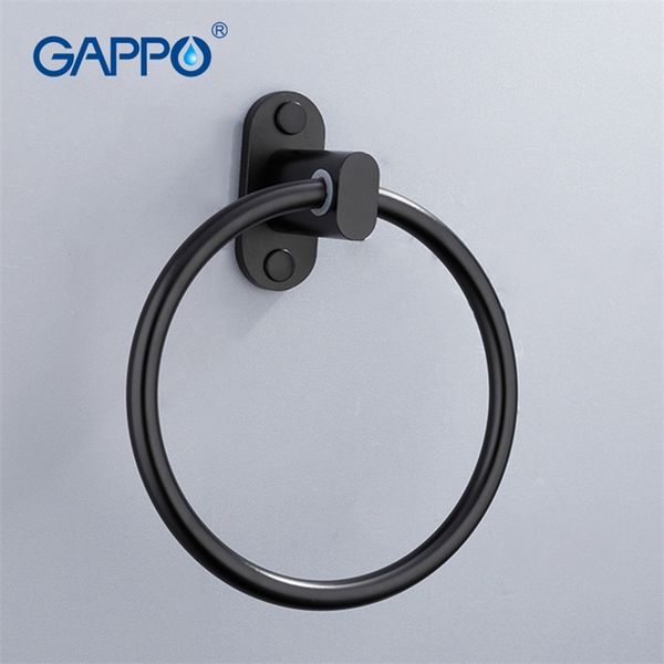 Gappo черное полотенце кольца современная ванная комната алюминиевый кольцо держатель полотенце полотенце полотенец барь