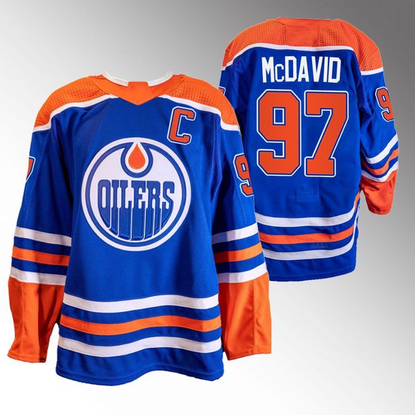 

97 connor mcdavid oilers jersey leon draisaitl ryan mcleod ryan nugent-hopkins devin shore zach hyman evander kane mattias ekholm ryan murra, Black;red