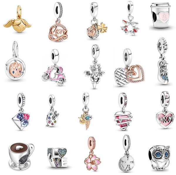 Perline sciolte in argento sterling 925 per collana di braccialetti di perline originali Pandora Accessori fai-da-te Regali di gioielli da donna mamma Nuovi ragazzi Pendenti di moda classici per ragazze